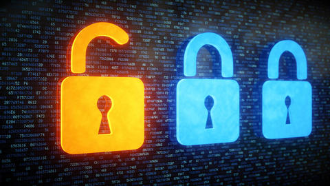 three locks one is open in front of digital code 
