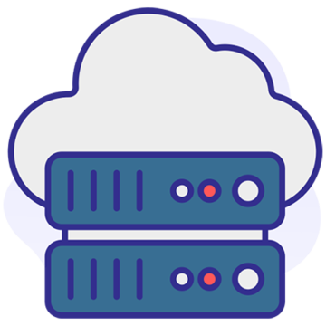 Cloud with servers icon