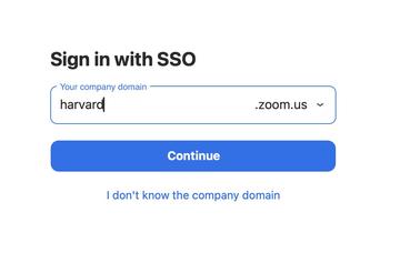 Sign in with SSO Zoom